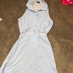 Blue and white dress